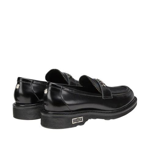 Mocassino Donna in pelle spazzolata, con suola in gomma e targhetta logo